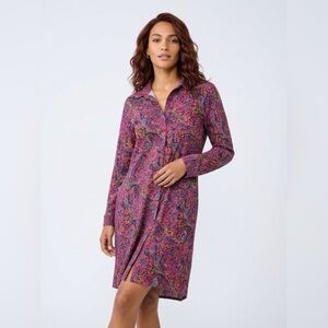 Habitat Pink Multi Paisley Long-Sleeve Shirt Dress
